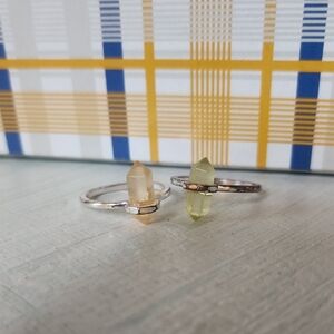 Silver Crystal Point Rings